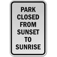 thumbnail image 1 of Vinyl Stickers - Park Closed Sunset to Sunrise Sign - Safety and Warning Warehouse Signs Stickers - 13" x 9" - 6 Pack, 1 of 5