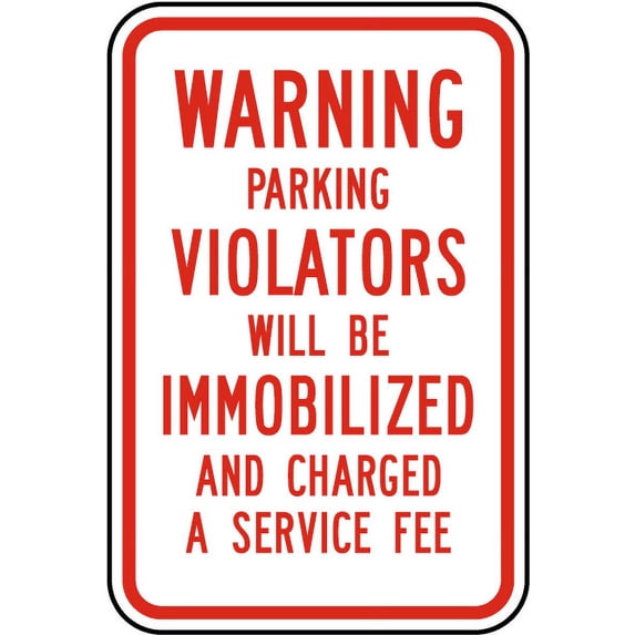 Vinyl Stickers - Parking Violators Immobilized Sign S3 - Safety and Warning Warehouse Signs Stickers - 13" x 9" - 3 Pack