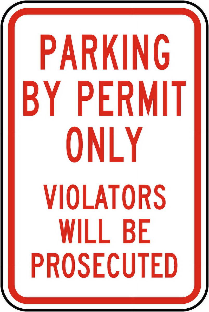 Vinyl Stickers - Parking by Permit Only Sign - Safety and Warning ...