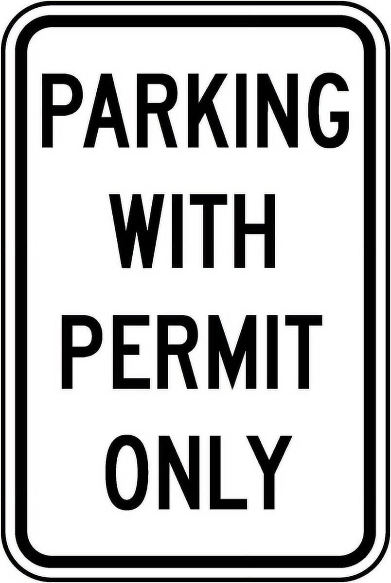 Vinyl Stickers - Parking with Permit Only Sign - Safety and Warning ...