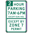 thumbnail image 1 of Vinyl Stickers - Parking with time and Permit restrictions, Seattle - Safety and Warning Warehouse Signs Stickers - 10" x 7" - 10 Pack, 1 of 3