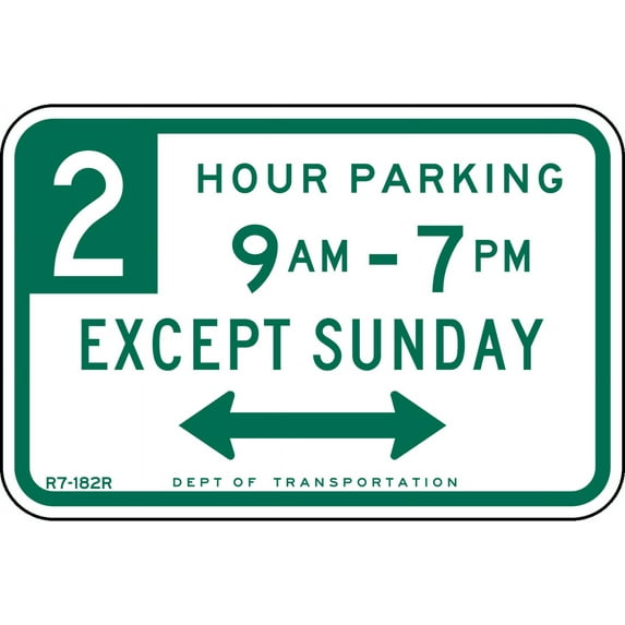 Vinyl Stickers - Parking with time restrictions, New York City - Safety and Warning Warehouse Signs Stickers - 18" x 24" - 3 Pack