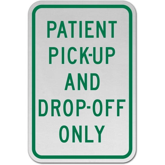 Vinyl Stickers - Patient Pick-Up and Drop-Off Only Sign - Safety and Warning Warehouse Signs Stickers - 24" x 30" - 10 Pack