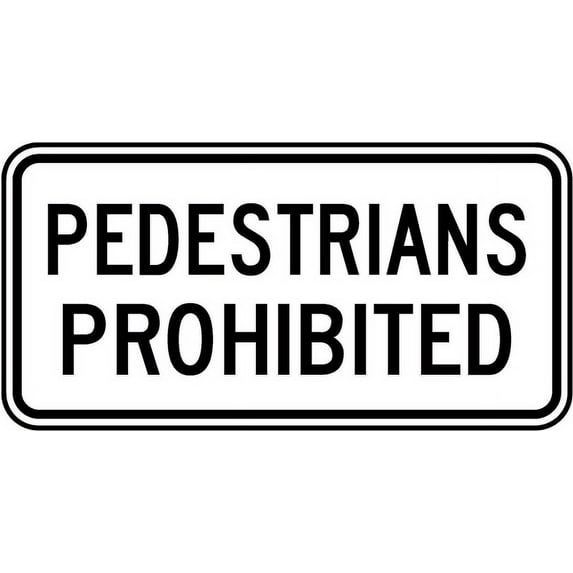Vinyl Stickers - Pedestrians Prohibited Sign - Safety and Warning Warehouse Signs Stickers - 3.5" x 5" - 10 Pack
