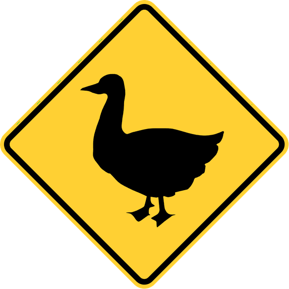 Vinyl Stickers - (Pennsylvania Style) Duck Crossing - Safety and Warning Warehouse Signs Stickers - 24" x 30" - 10 Pack