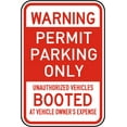 thumbnail image 1 of Vinyl Stickers - Permit Parking Only Others Booted Sign - Safety and Warning Warehouse Signs Stickers - 13" x 9" - 6 Pack, 1 of 5