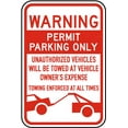 thumbnail image 1 of Vinyl Stickers - Permit Parking Only Violators Towed Sign 1 - Safety and Warning Warehouse Signs Stickers - 24" x 30" - 3 Pack, 1 of 5