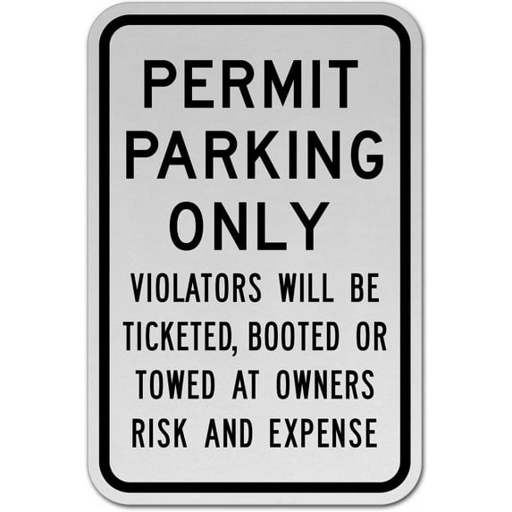 Vinyl Stickers - Permit Parking Only Violators Towed Sign T7 - Safety and Warning Warehouse Signs Stickers - 3.5" x 5" - 3 Pack