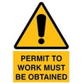 thumbnail image 1 of Vinyl Stickers - Permit to Work Must Be Obtained Sign U1 - Safety and Warning Warehouse Signs Stickers - 24" x 30" - 10 Pack, 1 of 5