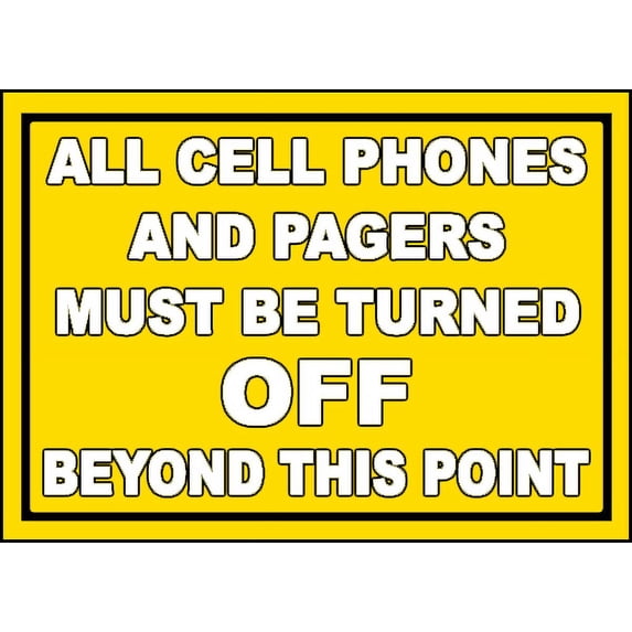 Vinyl Stickers - Phones and Pages Must Be Off Sign - Safety and Warning Warehouse Signs Stickers - 24" x 30" - 3 Pack
