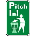thumbnail image 1 of Vinyl Stickers - Pitch in Sign - Safety and Warning Warehouse Signs Stickers - 13" x 9" - 3 Pack, 1 of 5