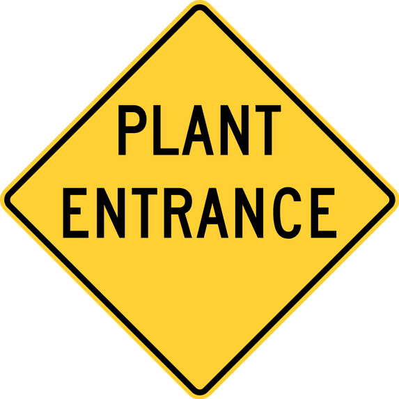 Vinyl Stickers - Plant Entrance, Delaware - Safety and Warning Warehouse Signs Stickers - 24" x 30" - 3 Pack