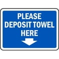 thumbnail image 1 of Vinyl Stickers - Please Deposit Towel Here Sign - Safety and Warning Warehouse Signs Stickers - 24" x 30" - 10 Pack, 1 of 5