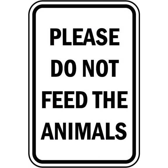 Vinyl Stickers - Please Do Not Feed The Animals Sign - Safety and Warning Warehouse Signs Stickers - 18" x 24" - 3 Pack