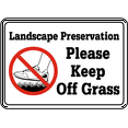 thumbnail image 1 of Vinyl Stickers - Please Keep Off Grass Sign - Safety and Warning Warehouse Signs Stickers - 18" x 24" - 10 Pack, 1 of 5