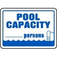 thumbnail image 1 of Vinyl Stickers - Pool Capacity Sign - Safety and Warning Warehouse Signs Stickers - 24" x 30" - 10 Pack, 1 of 5