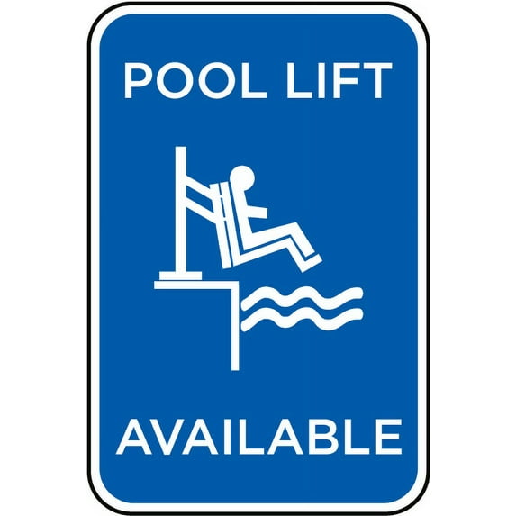 Vinyl Stickers - Pool Lift Available Sign - Safety and Warning Warehouse Signs Stickers - 10" x 7" - 10 Pack