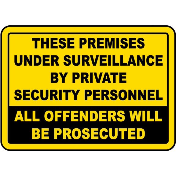 Vinyl Stickers - Premises Under Surveillance Sign V7 - Safety and Warning Warehouse Signs Stickers - 3.5" x 5" - 10 Pack