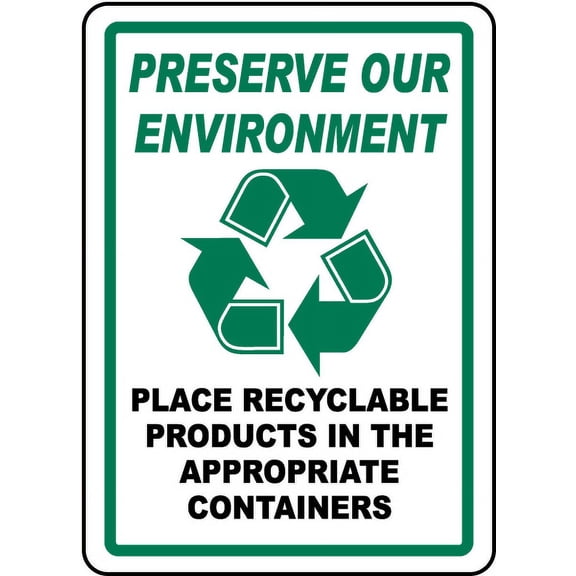 Vinyl Stickers - Preserve Our Environment Sign - Safety and Warning Warehouse Signs Stickers - 13" x 9" - 3 Pack