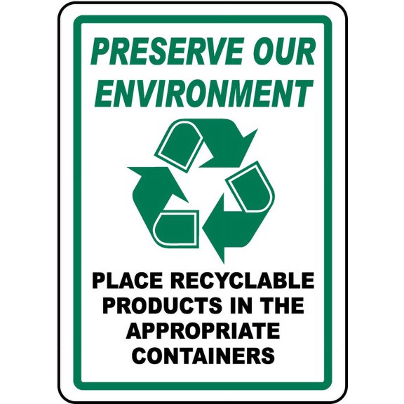 Vinyl Stickers - Preserve Our Environment Sign - Safety and Warning Warehouse Signs Stickers - 3.5" x 5" - 3 Pack