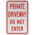 thumbnail image 1 of Vinyl Stickers - Private Driveway Do Not Enter Sign W5 - Safety and Warning Warehouse Signs Stickers - 18" x 24" - 10 Pack, 1 of 5