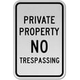 thumbnail image 1 of Vinyl Stickers - Private Property No Trespassing Sign 6 - Safety and Warning Warehouse Signs Stickers - 3.5" x 5" - 3 Pack, 1 of 5