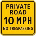 thumbnail image 1 of Vinyl Stickers - Private Road 10 MPH Sign - Safety and Warning Warehouse Signs Stickers - 10" x 7" - 10 Pack, 1 of 5