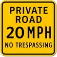thumbnail image 1 of Vinyl Stickers - Private Road 20 MPH Sign - Safety and Warning Warehouse Signs Stickers - 3.5" x 5" - 3 Pack, 1 of 5