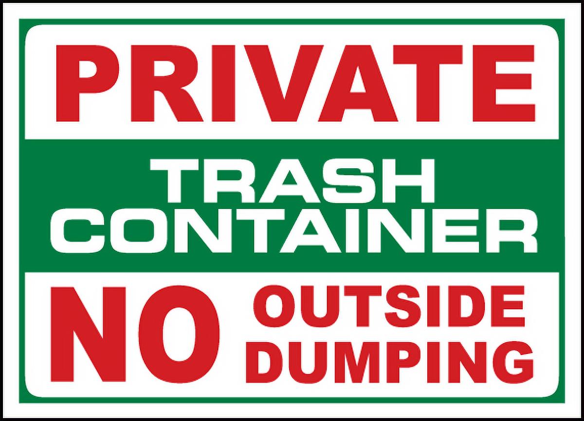 Vinyl Stickers - Private Trash Container Sign - Safety and Warning ...