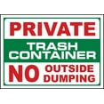 thumbnail image 1 of Vinyl Stickers - Private Trash Container Sign - Safety and Warning Warehouse Signs Stickers - 3.5" x 5" - 6 Pack, 1 of 5