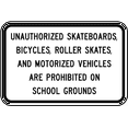 thumbnail image 1 of Vinyl Stickers - Prohibited on School Grounds Sign - Safety and Warning Warehouse Signs Stickers - 10" x 7" - 10 Pack, 1 of 5