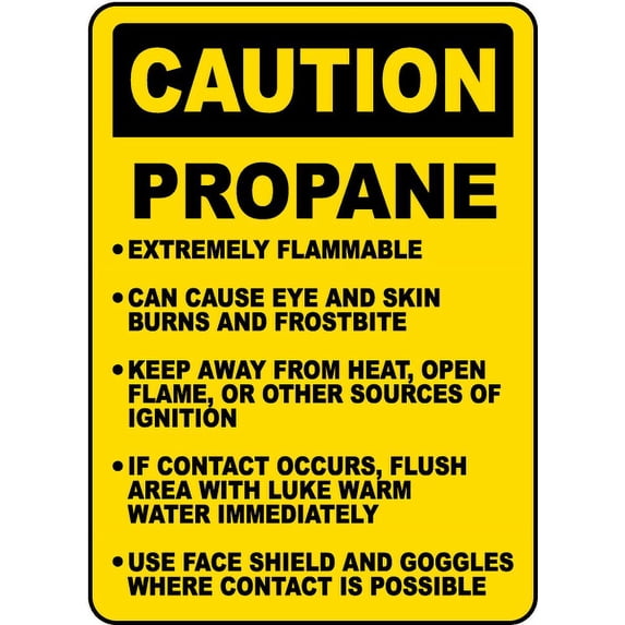 Vinyl Stickers - Propane Cylinder Instructions Sign - Safety and Warning Warehouse Signs Stickers - 10" x 7" - 3 Pack