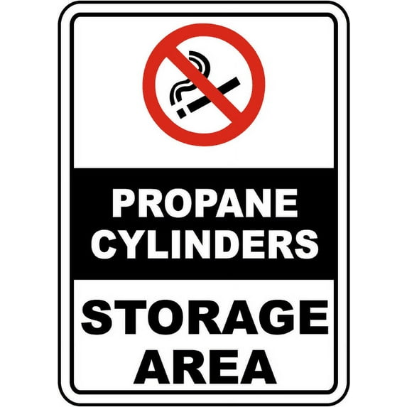 Vinyl Stickers - Propane Cylinders Storage Area Sign - Safety and Warning Warehouse Signs Stickers - 13" x 9" - 3 Pack