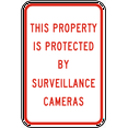 thumbnail image 1 of Vinyl Stickers - Property Protected by Surveillance Sign 5 - Safety and Warning Warehouse Signs Stickers - 24" x 30" - 6 Pack, 1 of 5
