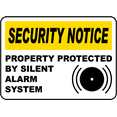 thumbnail image 1 of Vinyl Stickers - Protected by Silent Alarm System Sign - Safety and Warning Warehouse Signs Stickers - 24" x 30" - 6 Pack, 1 of 5