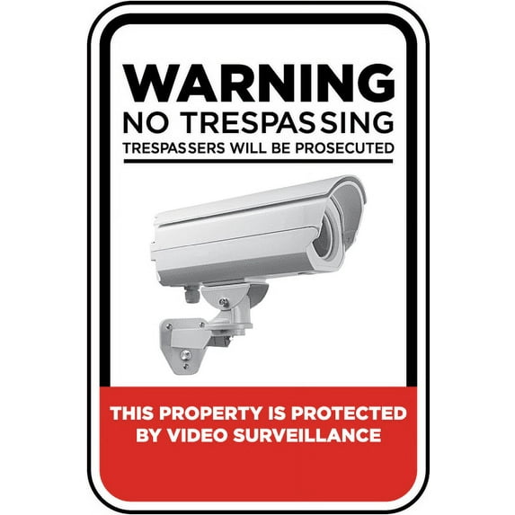 Vinyl Stickers - Protected by Video Surveillance Sign Y9 - Safety and Warning Warehouse Signs Stickers - 3.5" x 5" - 3 Pack