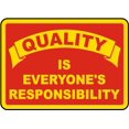 thumbnail image 1 of Vinyl Stickers - Quality is Everyone's Responsibility Sign - Safety and Warning Warehouse Signs Stickers - 13" x 9" - 10 Pack, 1 of 5