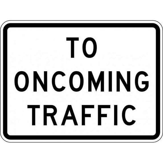 Vinyl Stickers - R1-2aP-To Oncoming Traffic Sign (Plaque) - Safety and Warning Warehouse Signs Stickers - 10" x 7" - 3 Pack