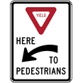 thumbnail image 1 of Vinyl Stickers - R1-5a: Yield Here to Pedestrians - Safety and Warning Warehouse Signs Stickers - 18" x 24" - 10 Pack, 1 of 5