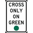 thumbnail image 1 of Vinyl Stickers - R10-1-Cross Only On Green Sign - Safety and Warning Warehouse Signs Stickers - 13" x 9" - 10 Pack, 1 of 5