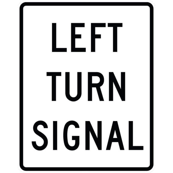 Vinyl Stickers - R10-10L-Left Turn Signal Sign - Safety and Warning Warehouse Signs Stickers - 10" x 7" - 3 Pack