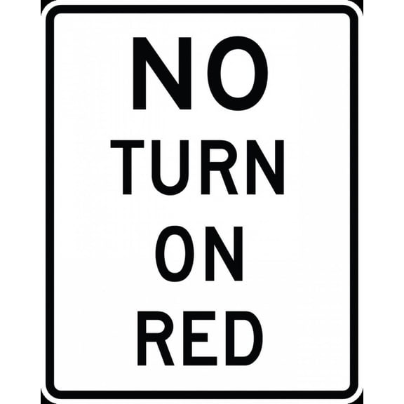 Vinyl Stickers - R10-11a-No Turn on Red Sign - Safety and Warning Warehouse Signs Stickers - 13" x 9" - 3 Pack