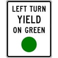 thumbnail image 1 of Vinyl Stickers - R10-12-Left Turn Yield on Green Sign - Safety and Warning Warehouse Signs Stickers - 3.5" x 5" - 3 Pack, 1 of 5