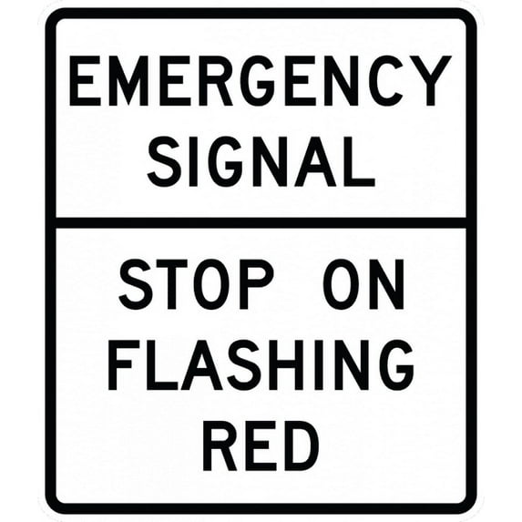Vinyl Stickers - R10-14-Emergency Signal - Stop onFlashing Red Sign - Safety and Warning Warehouse Signs Stickers - 10" x 7" - 10 Pack