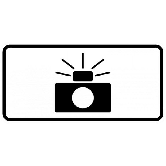 Vinyl Stickers - R10-19P-Photo Enforced Sign (Symbol Plaque) - Safety and Warning Warehouse Signs Stickers - 13" x 9" - 6 Pack