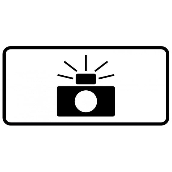Vinyl Stickers - R10-19P-Photo Enforced Sign (Symbol Plaque) - Safety and Warning Warehouse Signs Stickers - 18" x 24" - 6 Pack