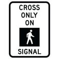 thumbnail image 1 of Vinyl Stickers - R10-2-Cross Only On Single Sign - Safety and Warning Warehouse Signs Stickers - 18" x 24" - 10 Pack, 1 of 5