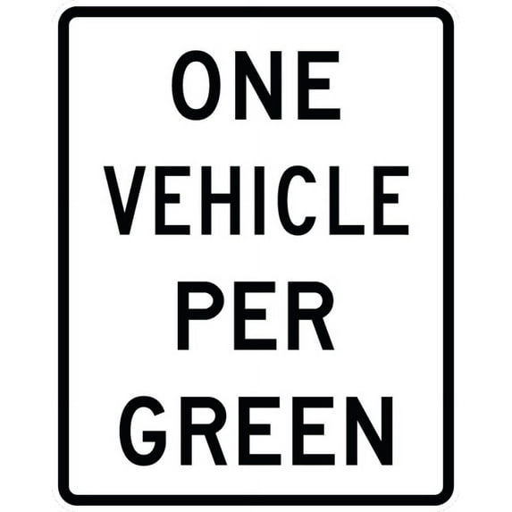 Vinyl Stickers - R10-28-XX Vehicles Per Green Sign - Safety and Warning Warehouse Signs Stickers - 3.5" x 5" - 3 Pack