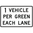 thumbnail image 1 of Vinyl Stickers - R10-29-XX Vehicles Per GreenEach Lane Sign - Safety and Warning Warehouse Signs Stickers - 13" x 9" - 6 Pack, 1 of 5