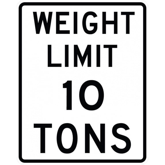 Vinyl Stickers - R12-1-Weight Limit XX Tons - Safety and Warning Warehouse Signs Stickers - 3.5" x 5" - 6 Pack